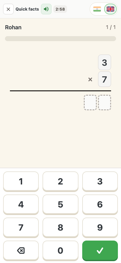 A quick fact: 3 minus 0, one answer box and a keypad, with Pip peeking from the corner